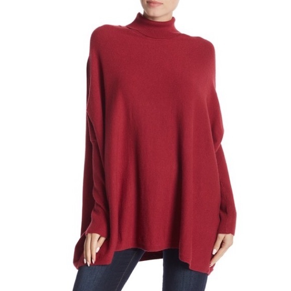 Joseph A. Sweaters - JOSEPH A Oversized Boxy Turtleneck Tunic Sweater